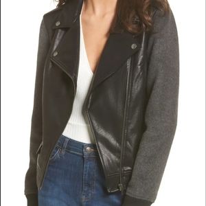 Faux Leather Varsity Moto Jacket